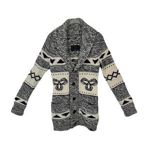 Aritzia TNA Sea to Sky Womens Lambswool Cowichan Cardigan Sweater Button Up Sz S